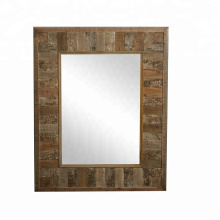 Mayco Living Room Bathroom Rectangle Wood Splicing Frame Decorative Wall Mirror